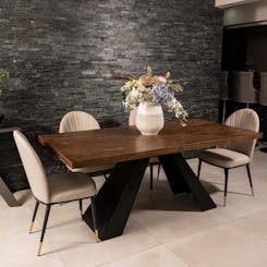 Alvea 1.8m Dining Set with Etta Leather Chairs