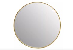 Avento Large Round Gold Iron Wall Mirror