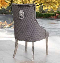 Pleated Lion Plush Velvet Dining Chair