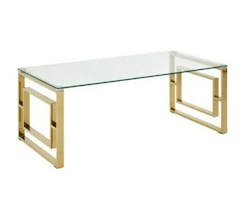 Allure Gold Finish Square Legs Coffee Table