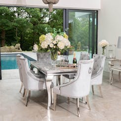 Louis Marble Dining Set with Cheshire Chairs