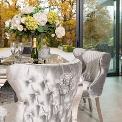 Louis Grey Marble Dining Set with Chelsea Chairs