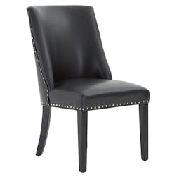 Rodeo Black Leather Effect Dining Chair