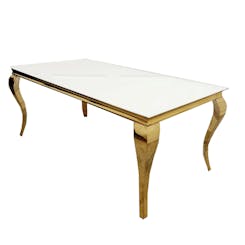 Louis Marble Dining Set with Gold Legs