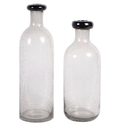 Smoked Glass Bottle Vase Large