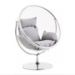Monaco Hanging Egg Chair with Grey Cushions