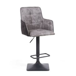 Orion Suede Effect Light Grey Bar Stool - Pre-order April 2021