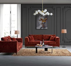 Lenox Sofa Range in Rust Velvet