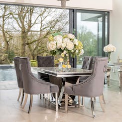 Denver Marble Dining Set with Annabelle Chairs