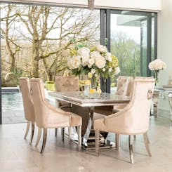 Denver Marble Dining Set with Annabelle Chairs