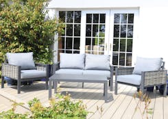 Stockholm Outdoor Rattan and Aluminium 4 Seater Sofa Set