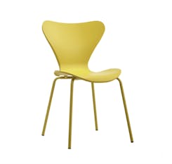 Modern Stackable Dining Chair Yellow x 2