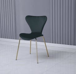 Modern Velvet Green Stackable Dining Chair x 2