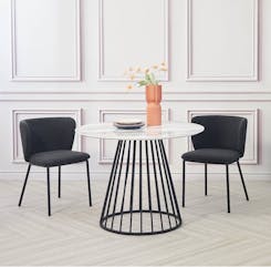 Mandy Bouclé Dining Chair Deep Grey x 2