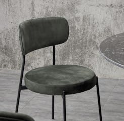 Stackable Glenn Velvet Dining Chairs- Dark Green x 2