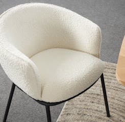 DUKE Bouclé White Dining Chair