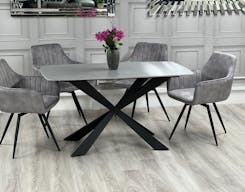 Eco Furnishings New York Grey Stone Top Dining Table 140cm