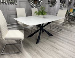 Eco Furnishings New York White Stone Top Dining Table 180cm