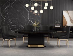 Black & Gold High Gloss Dining Table