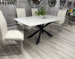 New York White Stone Top Dining Table 140cm