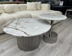 Marble Effect Coffee Table Set of 2