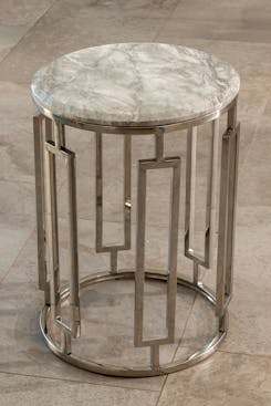 Petra Lamp Side Table - Marble
