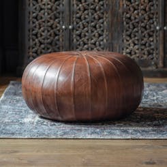 Banbridge Leather Pouffe