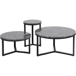 Finsbury Black Metal and Grey Travisso Coffee Table Small or Large