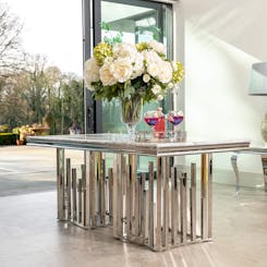 Fleur 1.8m Grey Marble Dining Table